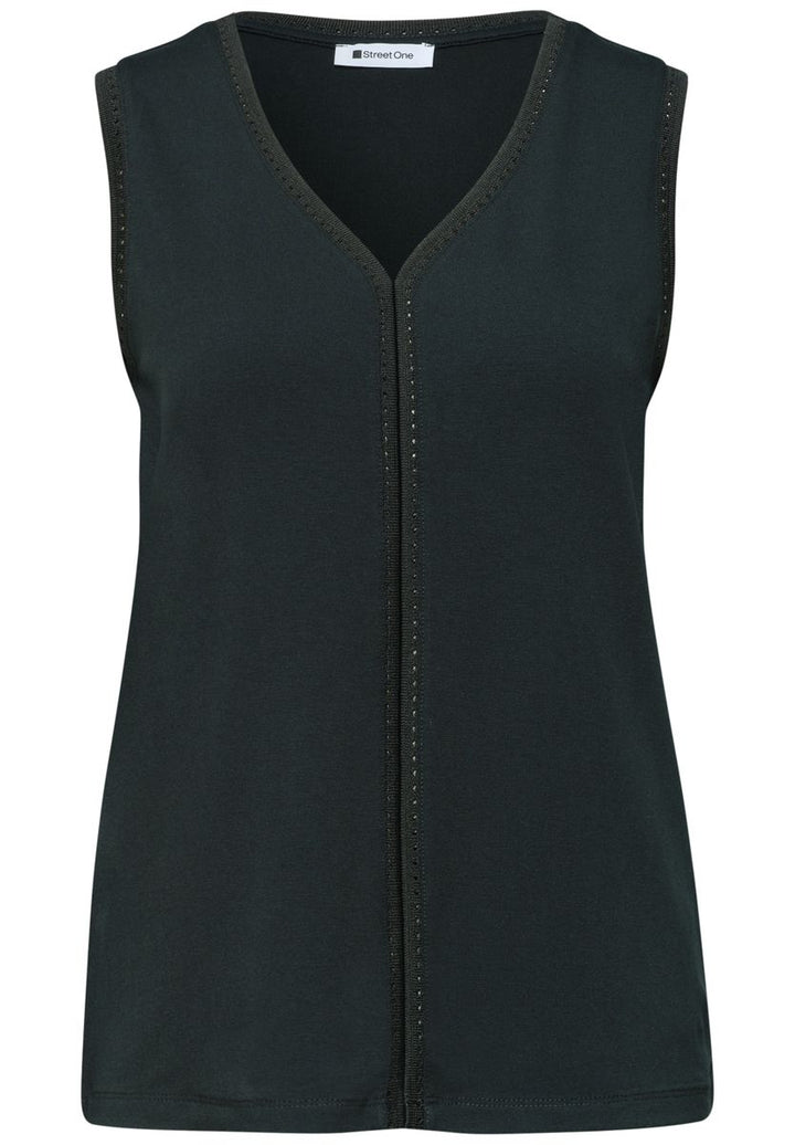 Top mit V-Neck und Crochet-Tape