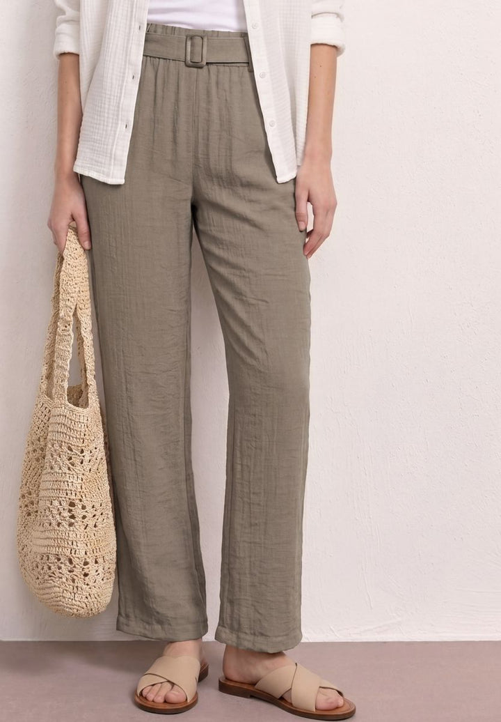Wide Leg Hose mit Gürtel im Casual Fit