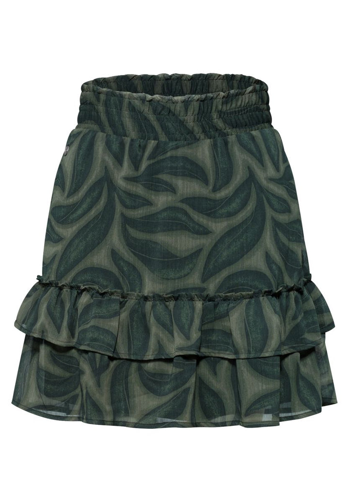 Knielanger Rock aus Chiffon mit Volants