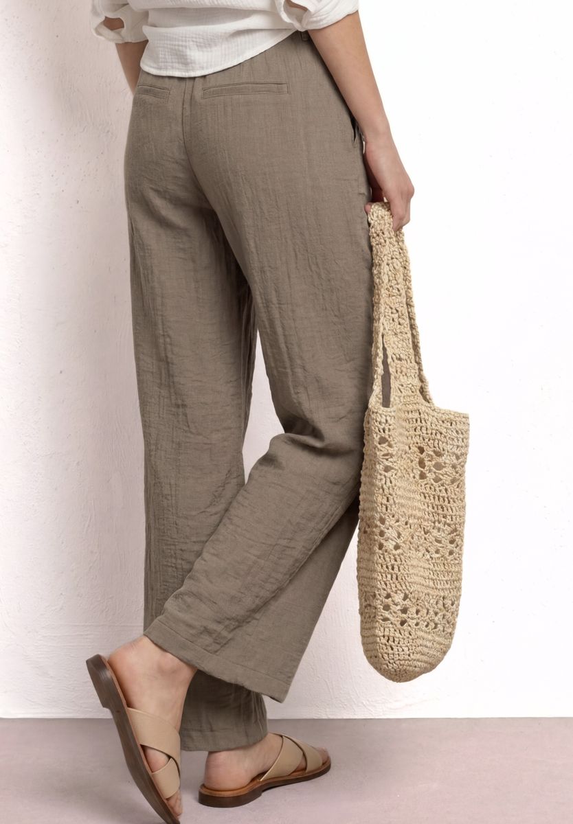 Wide Leg Hose mit Gürtel im Casual Fit