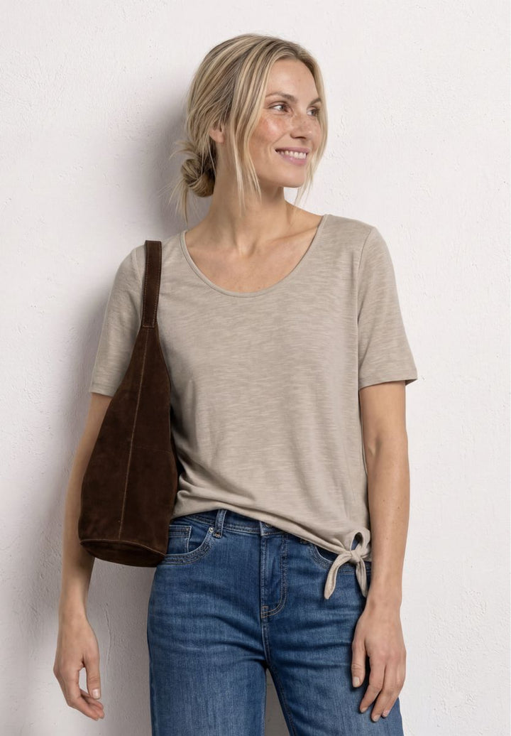 Kurzarm Shirt mit Knotendetail