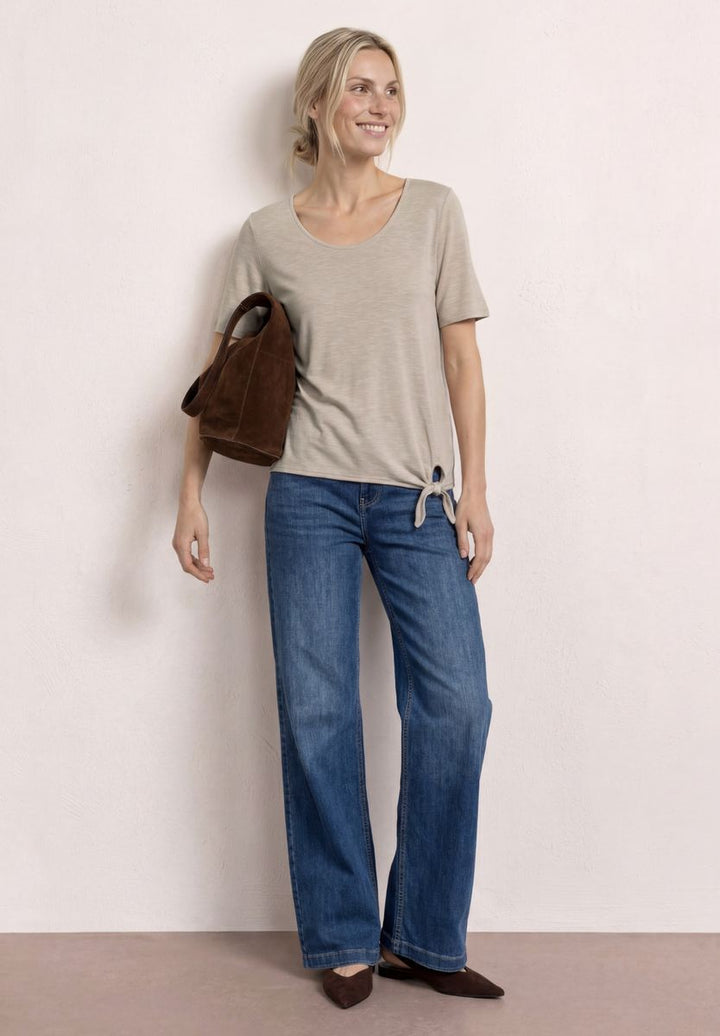 Kurzarm Shirt mit Knotendetail