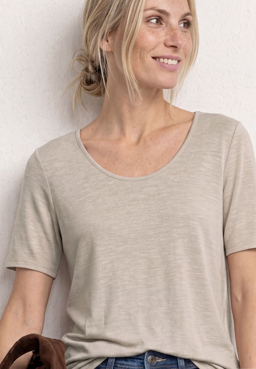 Kurzarm Shirt mit Knotendetail