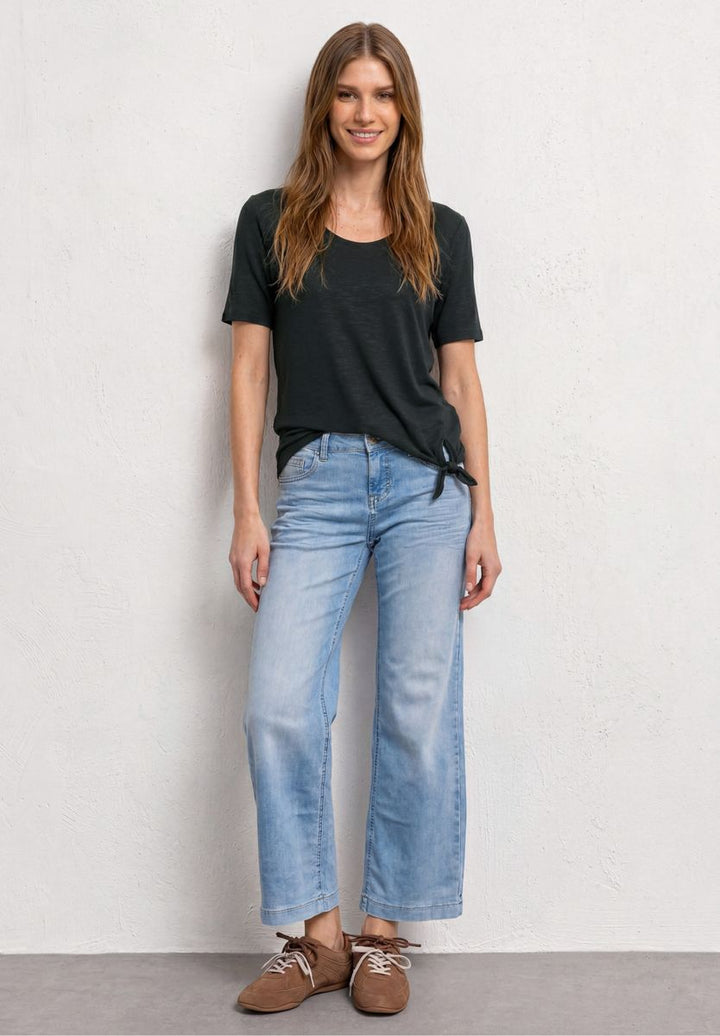 Kurzarm Shirt mit Knotendetail