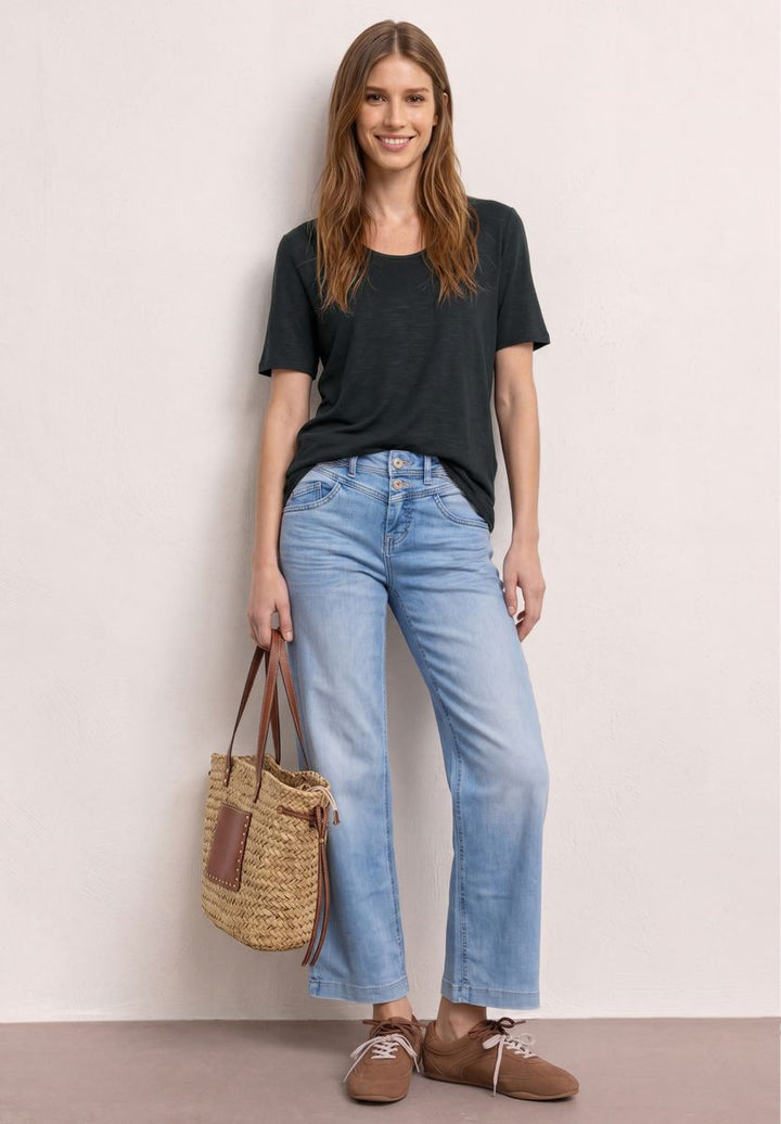 Kurzarm Shirt mit Knotendetail