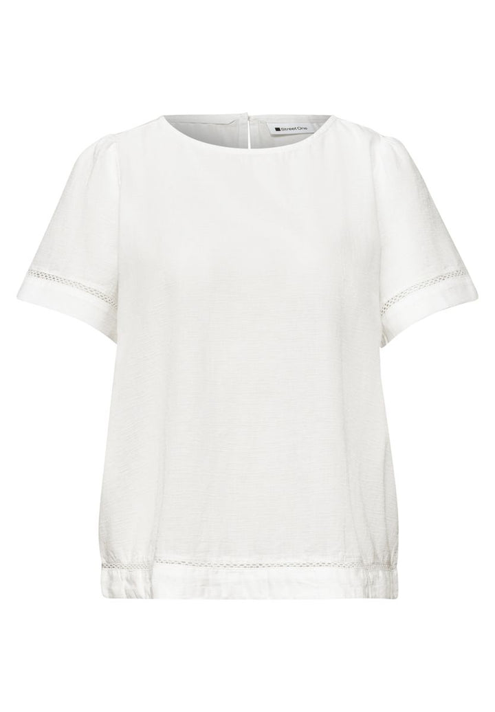 Blusenshirt mit Rundhals und Tape-Details