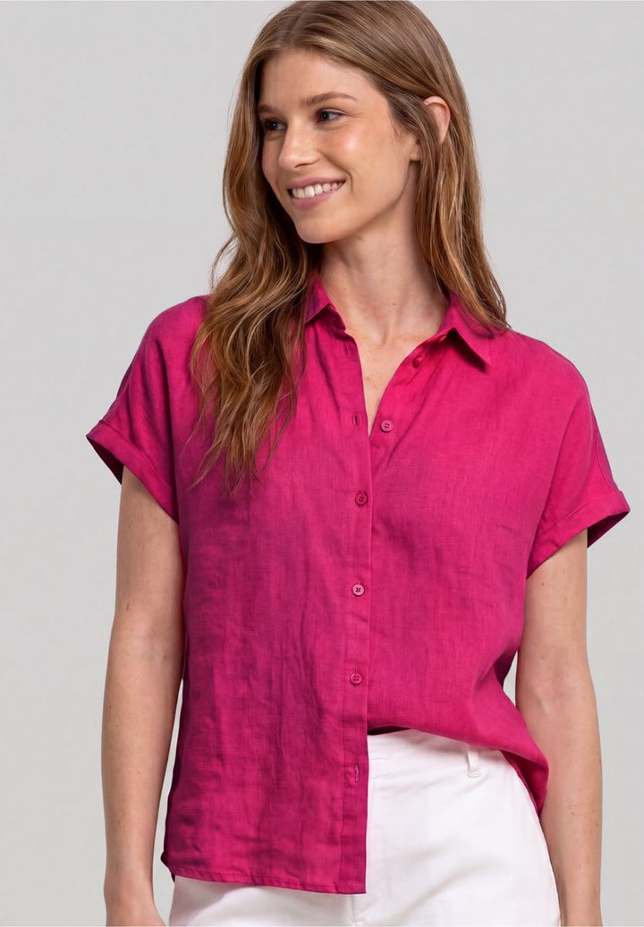 Dropped Shoulder Bluse aus Leinen