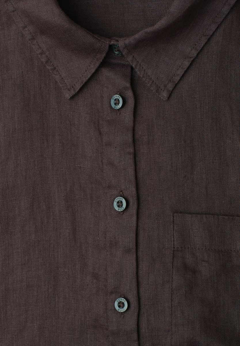3/4-Arm Hemdbluse aus Leinen