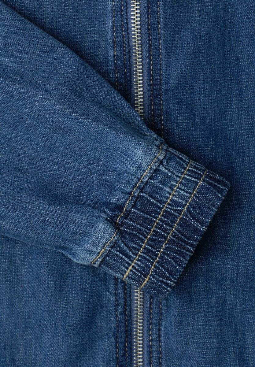 Blouson im Denim-Look mit Zipper