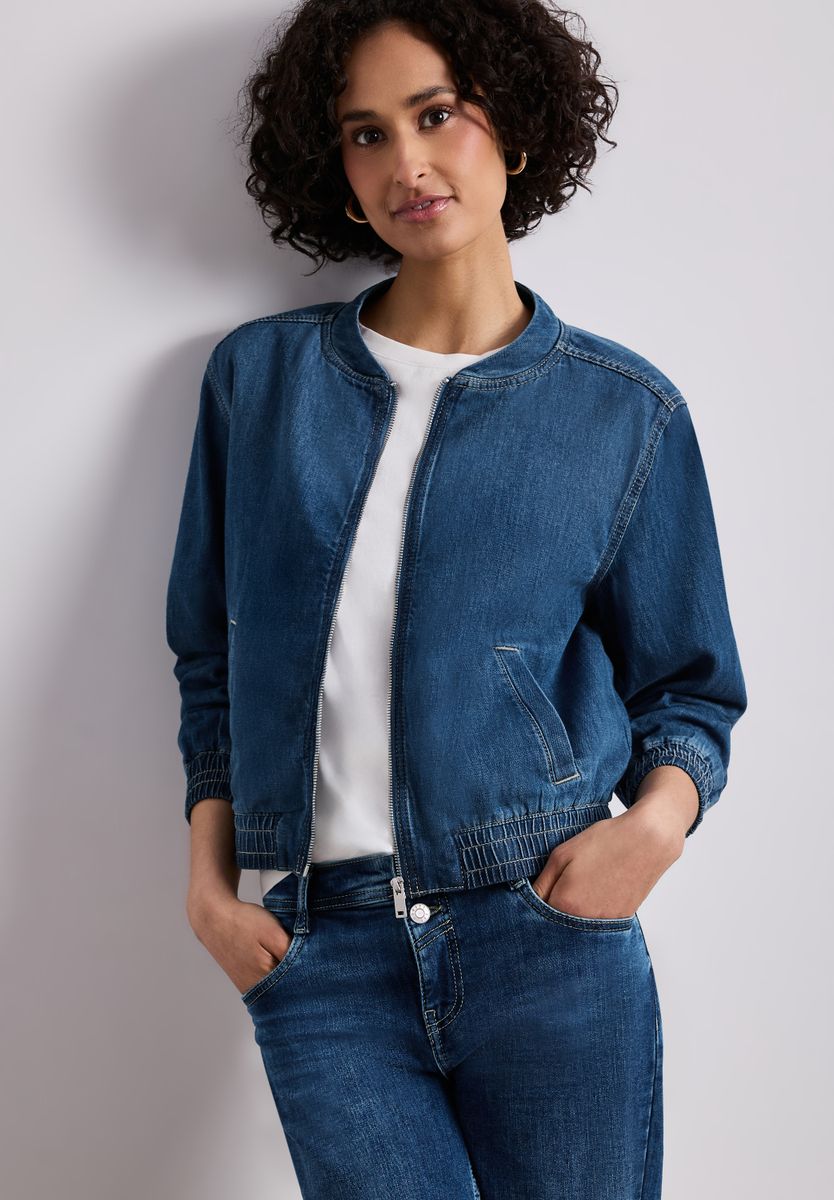 Blouson im Denim-Look mit Zipper