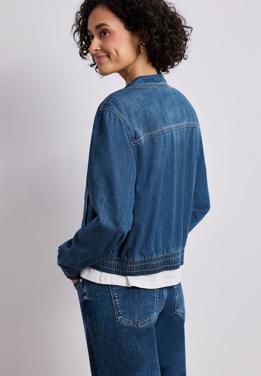 Blouson im Denim-Look mit Zipper
