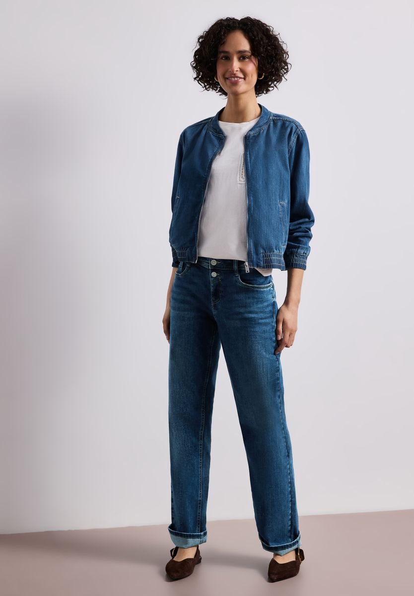 Blouson im Denim-Look mit Zipper
