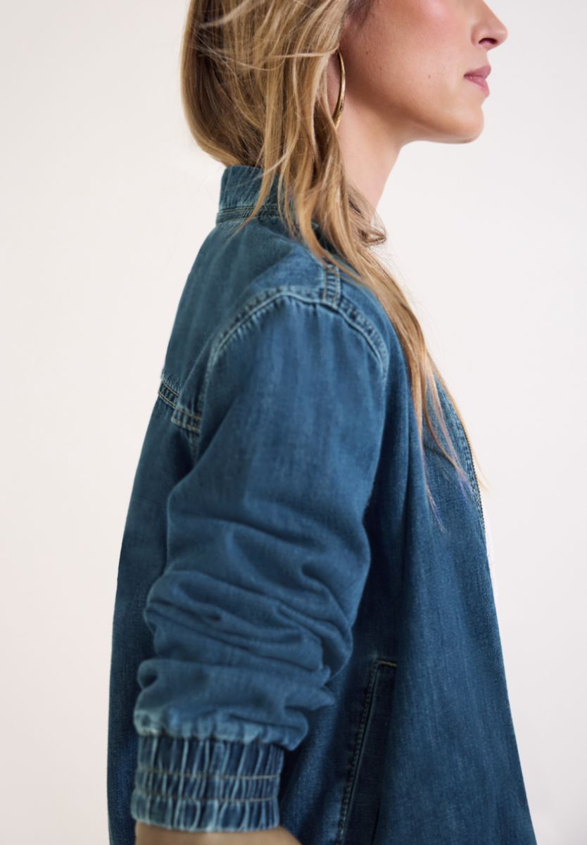 Blouson im Denim-Look mit Zipper