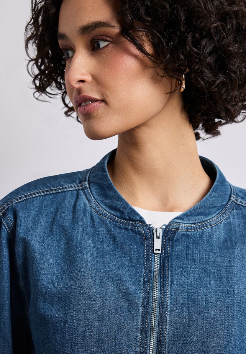 Blouson im Denim-Look mit Zipper