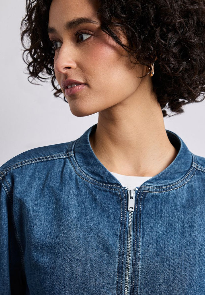 Blouson im Denim-Look mit Zipper