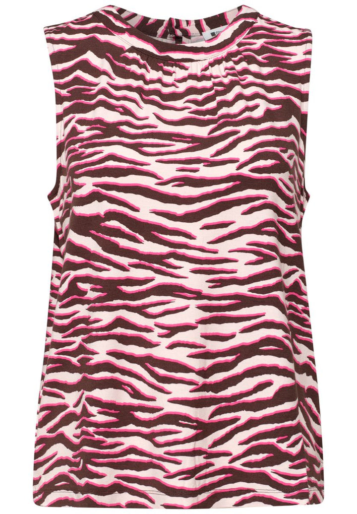 Top mit Rundhals und Zebra-Print