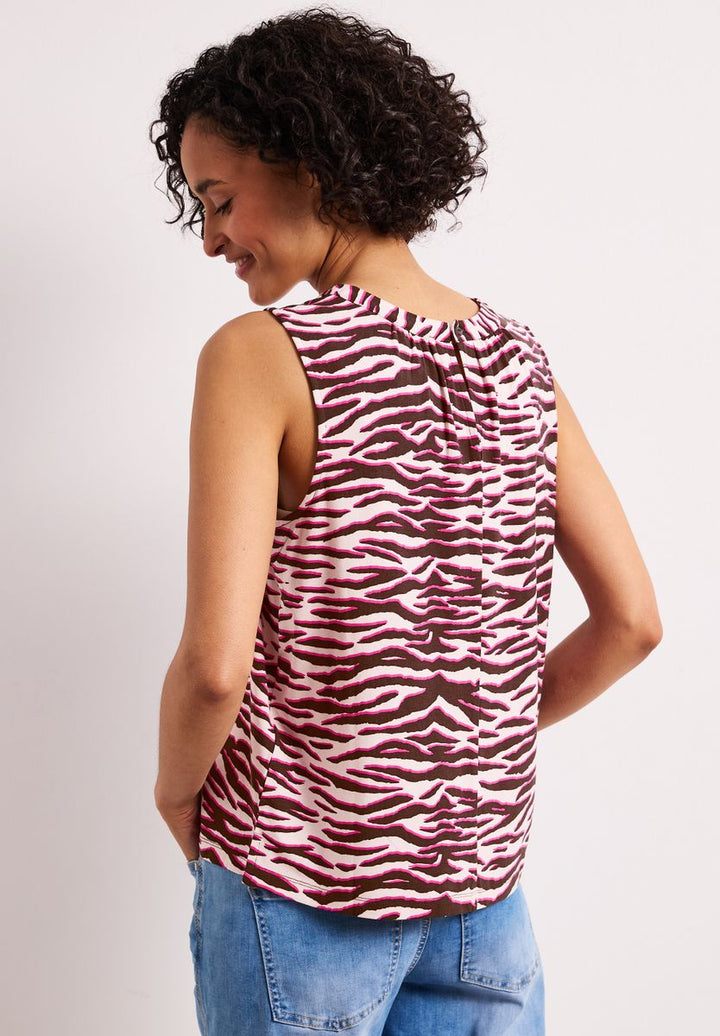 Top mit Rundhals und Zebra-Print