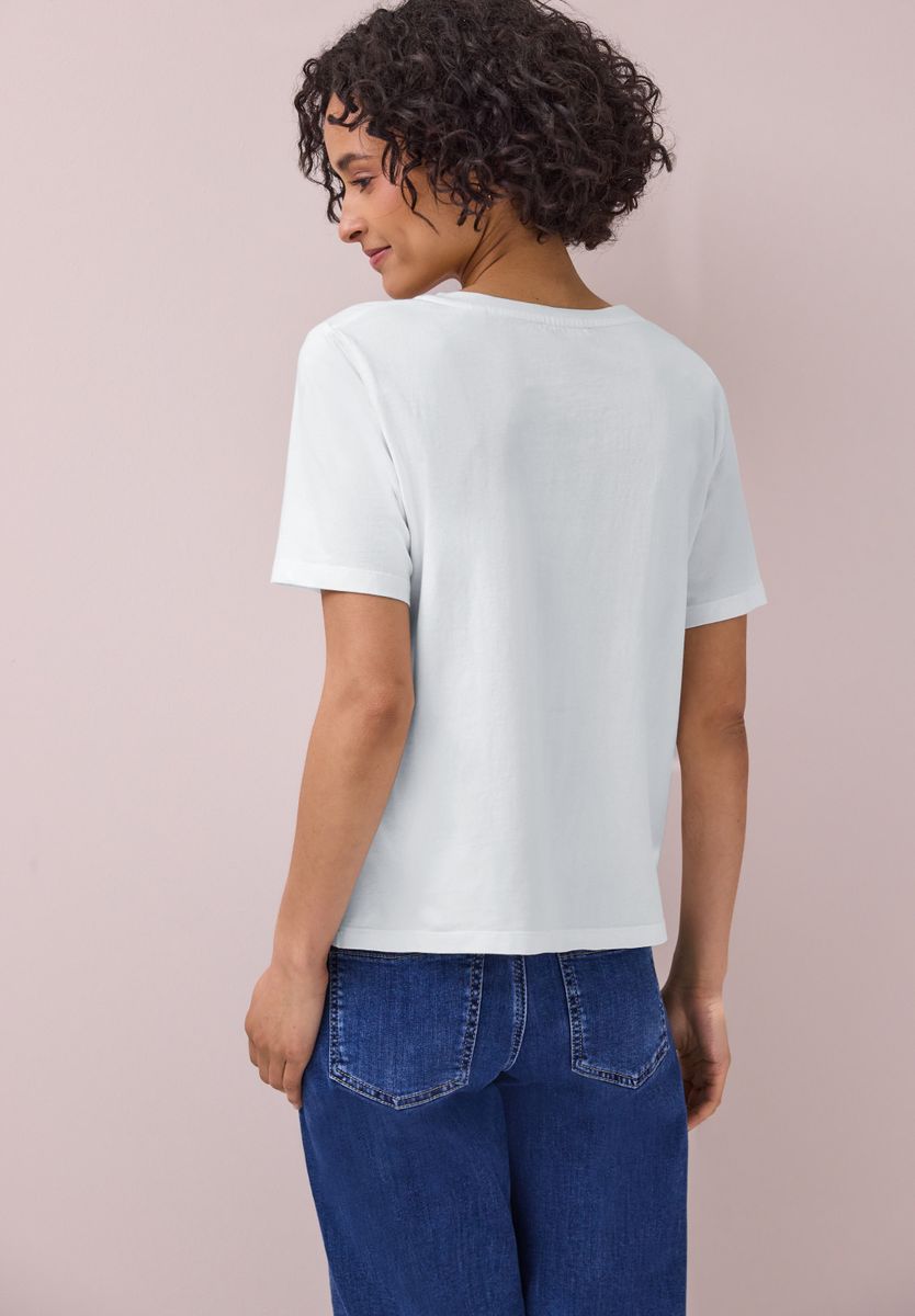 T-Shirt mit Rundhals und Crochet-Tasche