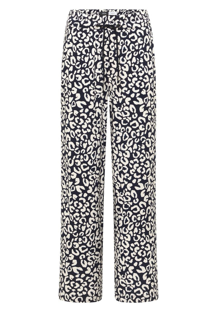 Wide Leg Hose im Loose Fit mit Leo-Print