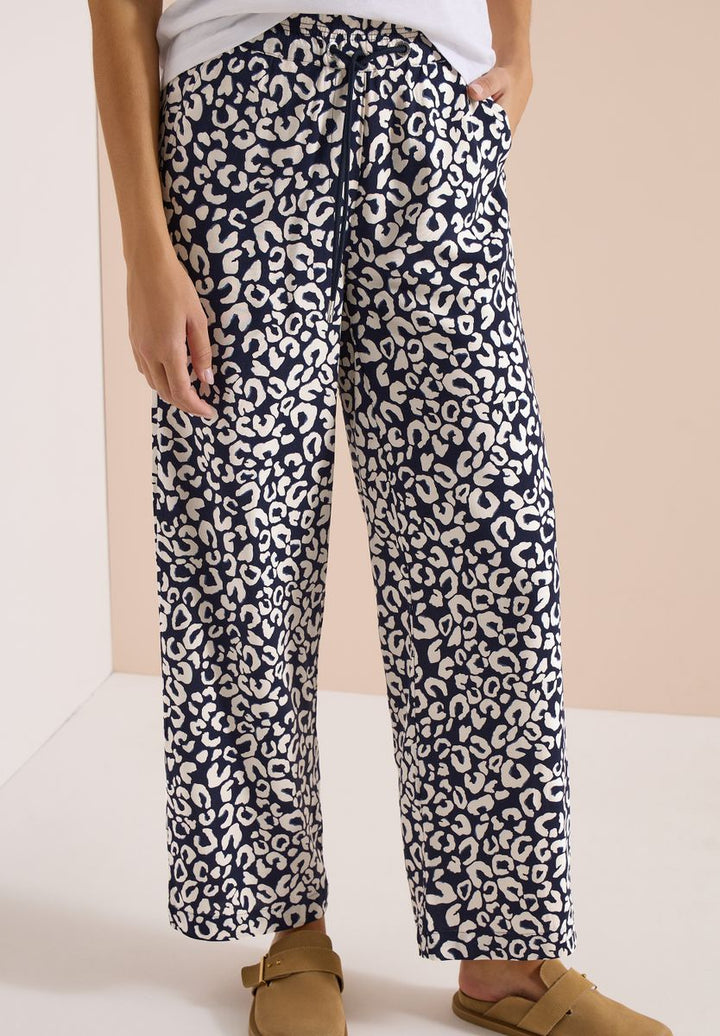 Wide Leg Hose im Loose Fit mit Leo-Print