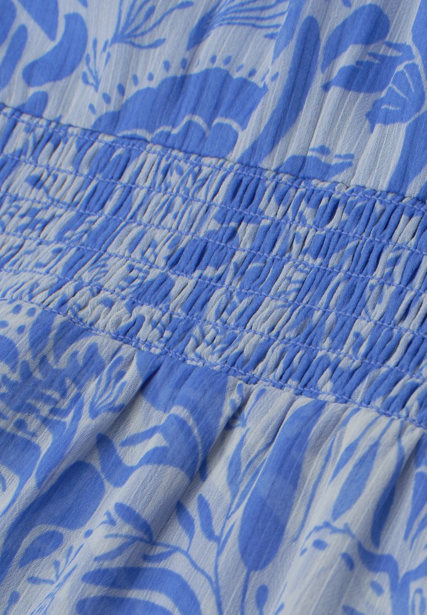 Knielanges Kleid mit floralem Print