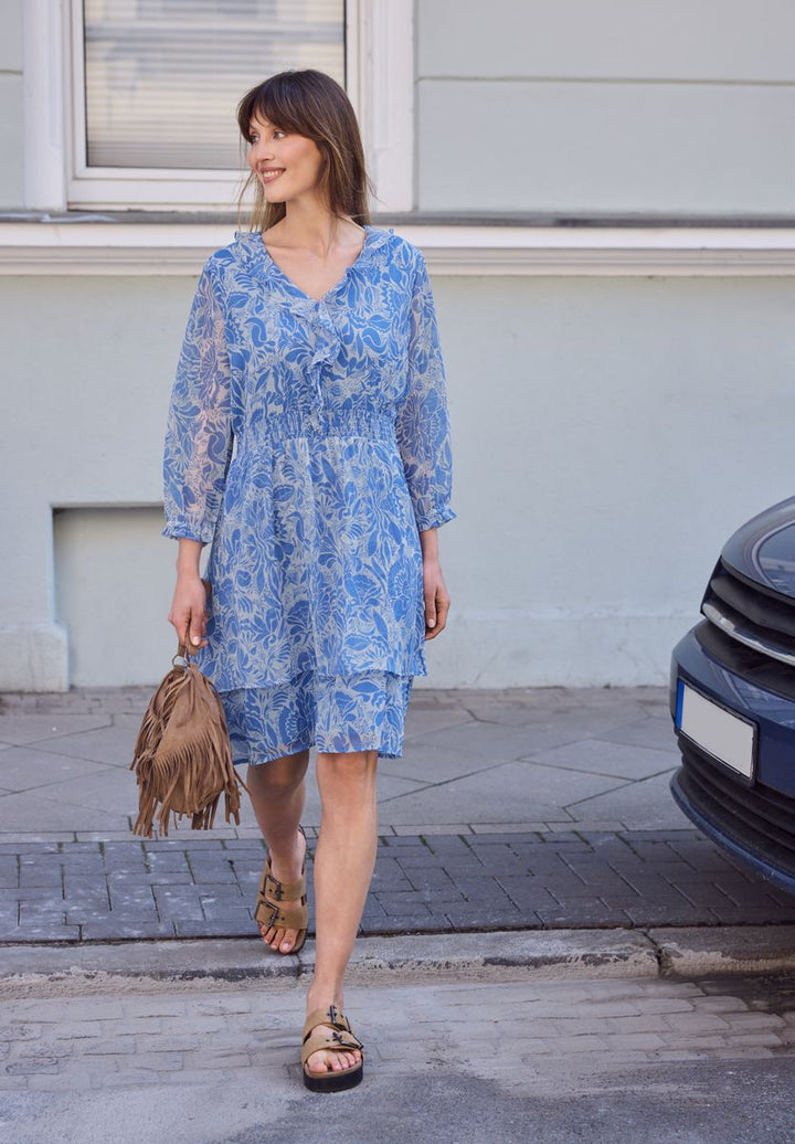 Knielanges Kleid mit floralem Print