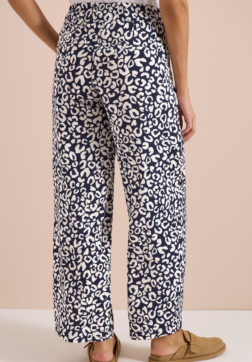 Wide Leg Hose im Loose Fit mit Leo-Print