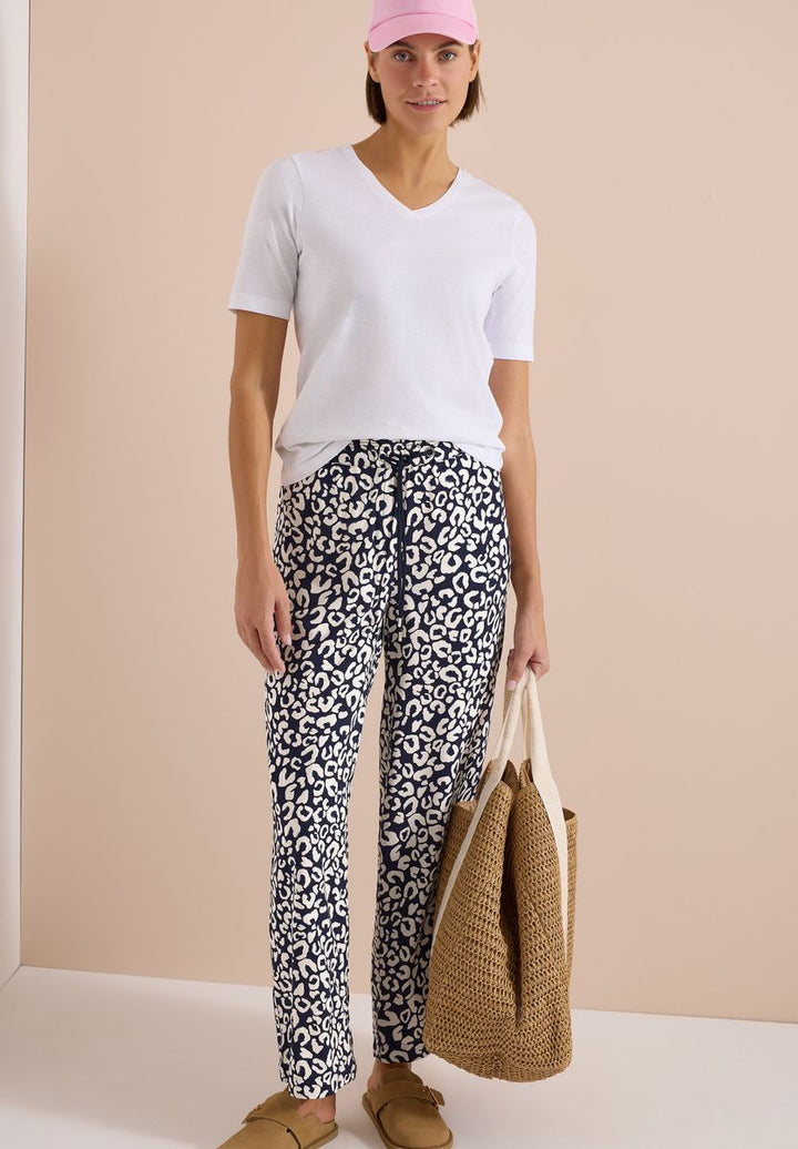 Wide Leg Hose im Loose Fit mit Leo-Print