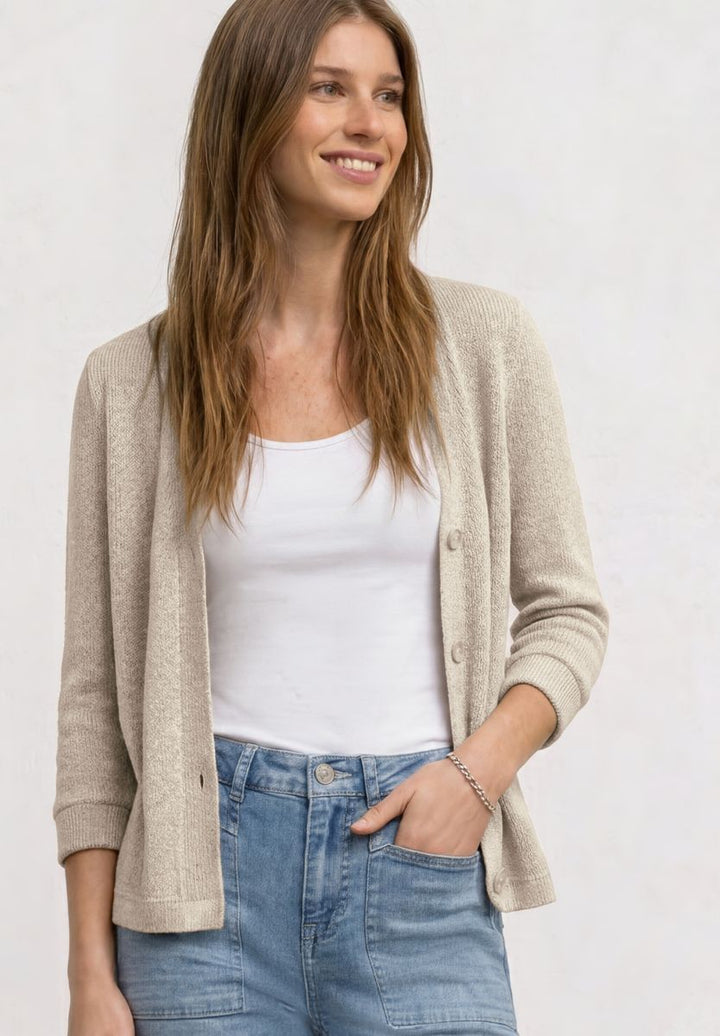 Langarm Jacke im Strick-Look