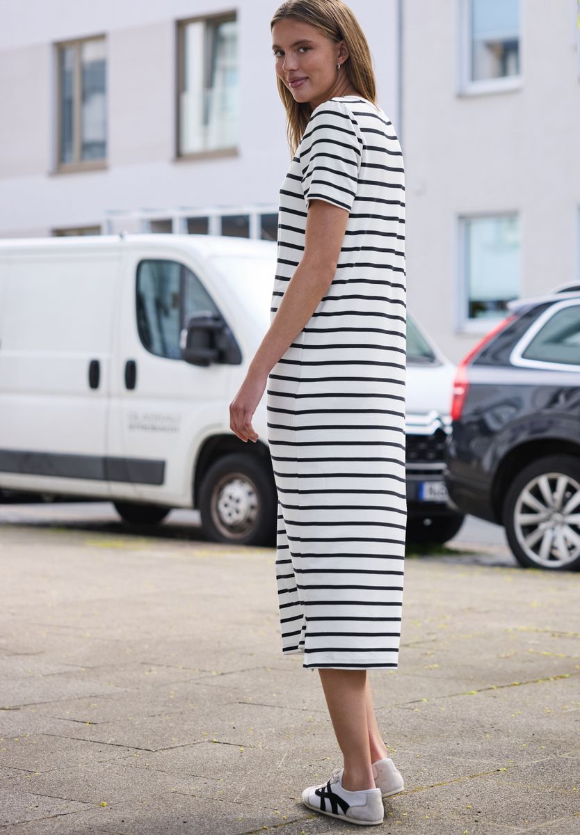 Midi-Kleid mit Raffung am Ärmel