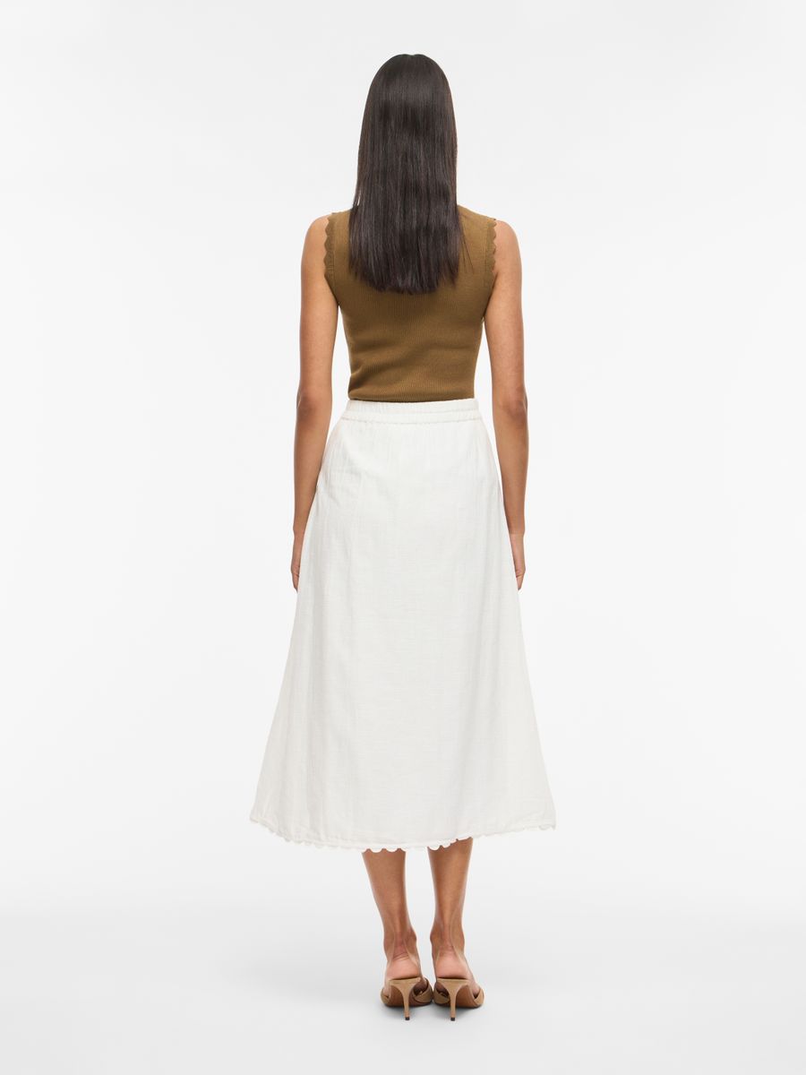VIMINDY HW SCALLOP MIDI SKIRT