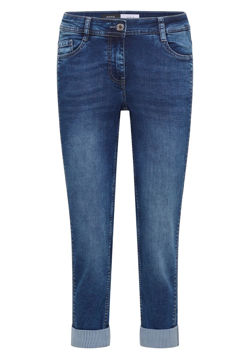 Mid Waist Straight Leg Jeans im Casual Fit