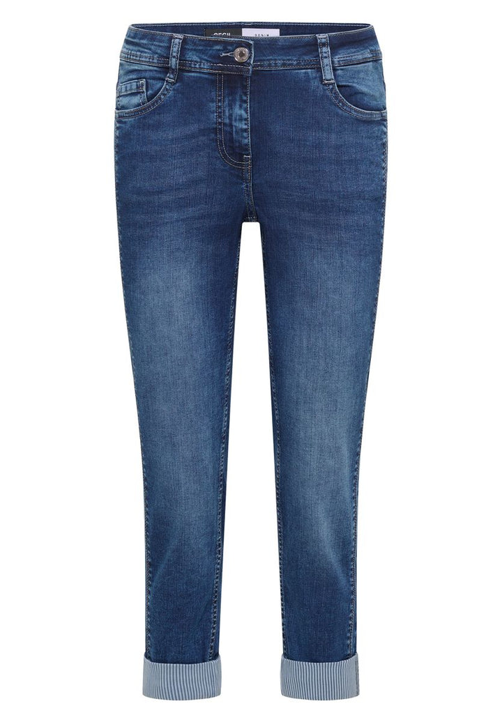 Mid Waist Straight Leg Jeans im Casual Fit