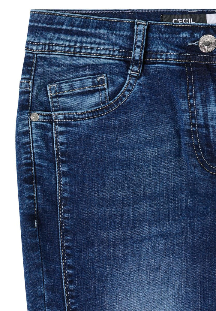 Mid Waist Straight Leg Jeans im Casual Fit