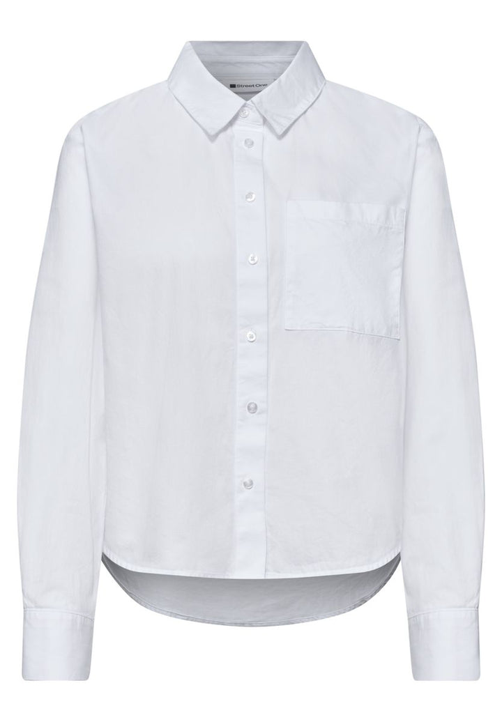 Langarm Bluse mit Hemdkragen aus Twill