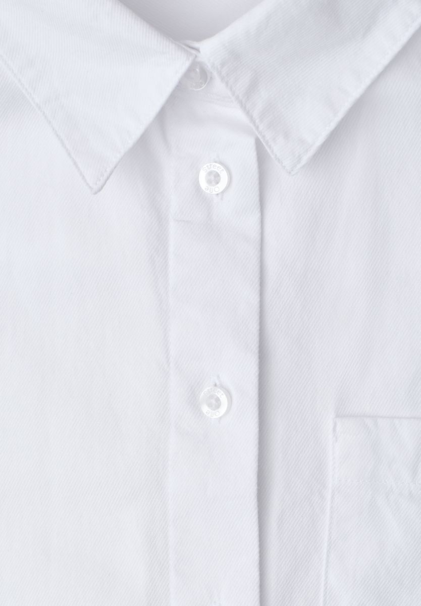 Langarm Bluse mit Hemdkragen aus Twill