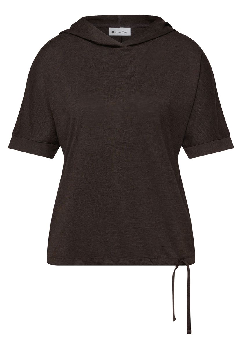 Kurzarm Shirt mit Kapuze und Tunnelzug