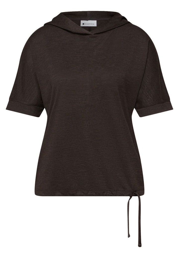 Kurzarm Shirt mit Kapuze und Tunnelzug