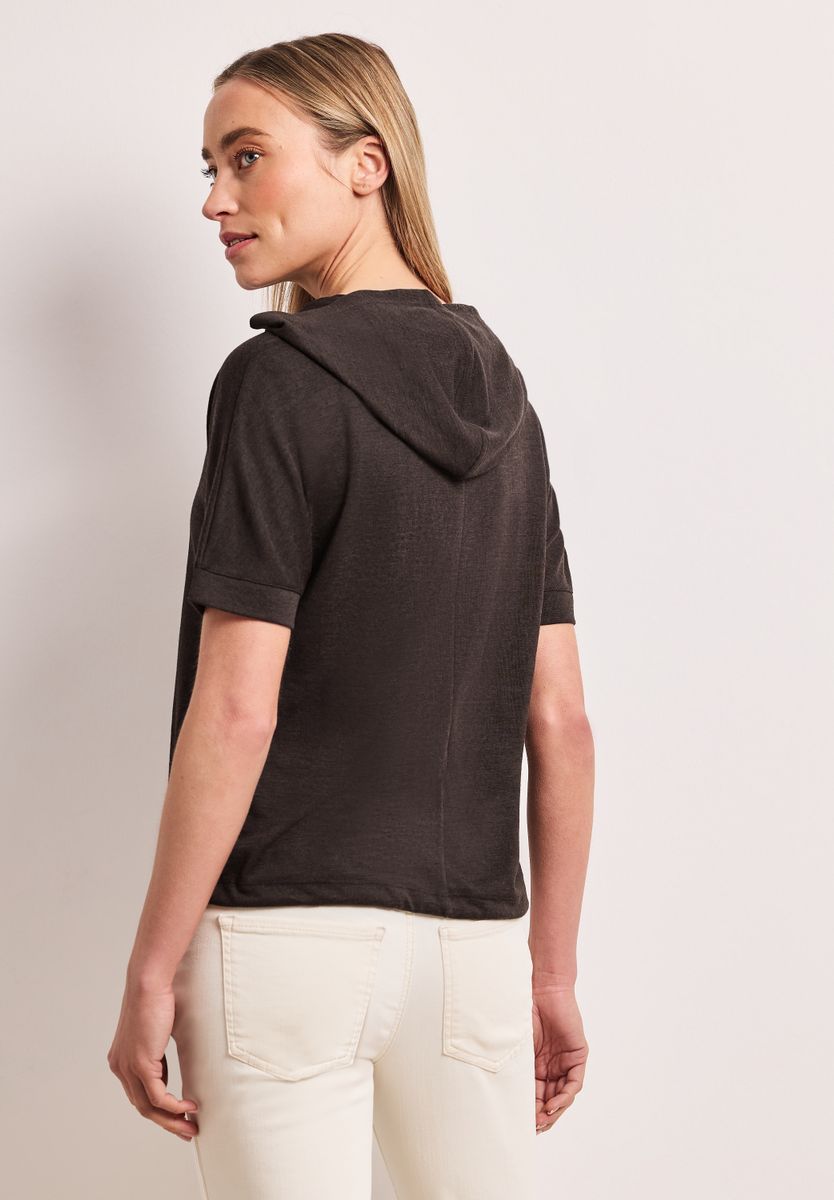 Kurzarm Shirt mit Kapuze und Tunnelzug