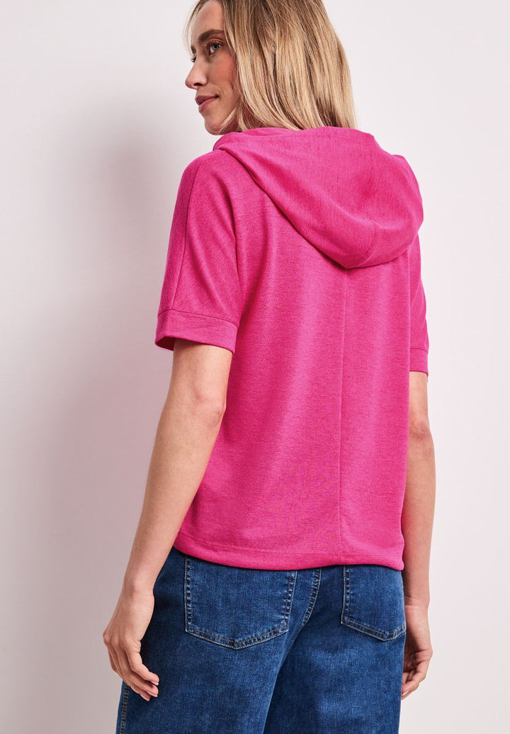 Kurzarm Shirt mit Kapuze und Tunnelzug