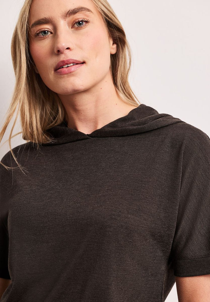 Kurzarm Shirt mit Kapuze und Tunnelzug