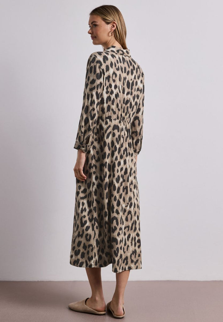 Midi-Kleid mit durchgehender Knopfleiste