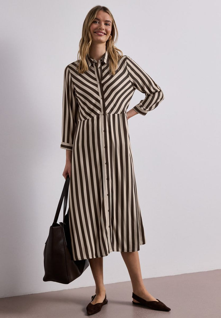Midi-Kleid mit durchgehender Knopfleiste