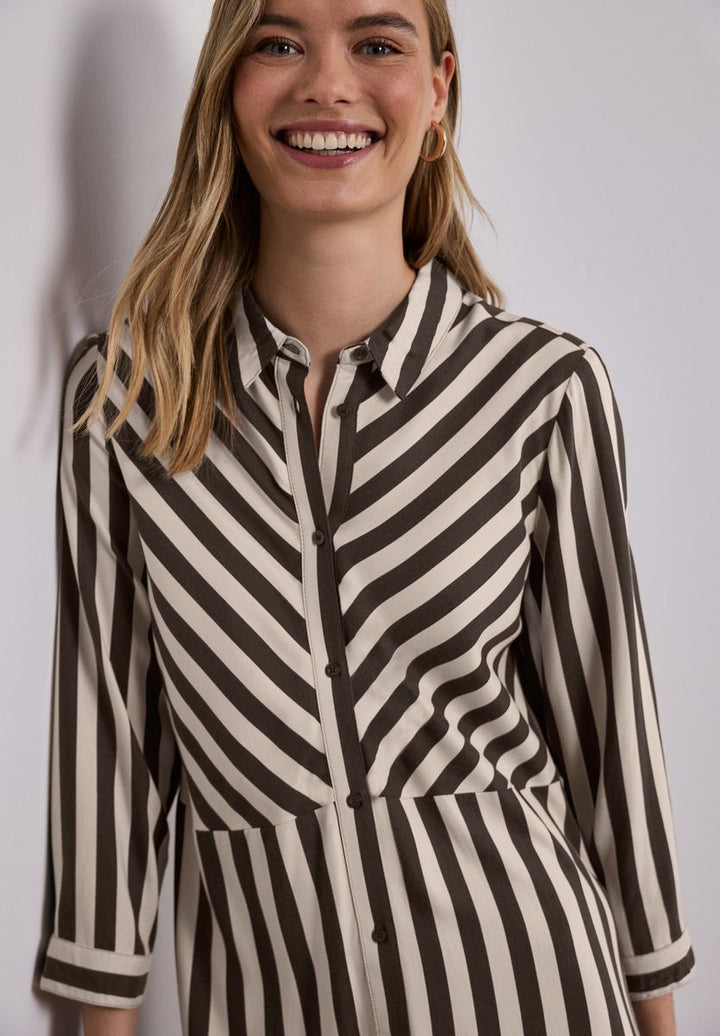 Midi-Kleid mit durchgehender Knopfleiste