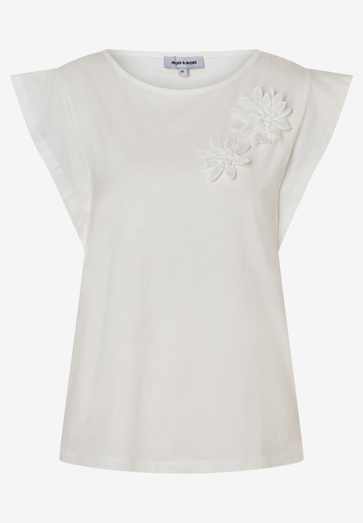 T-Shirt mit Blüten-Applikation