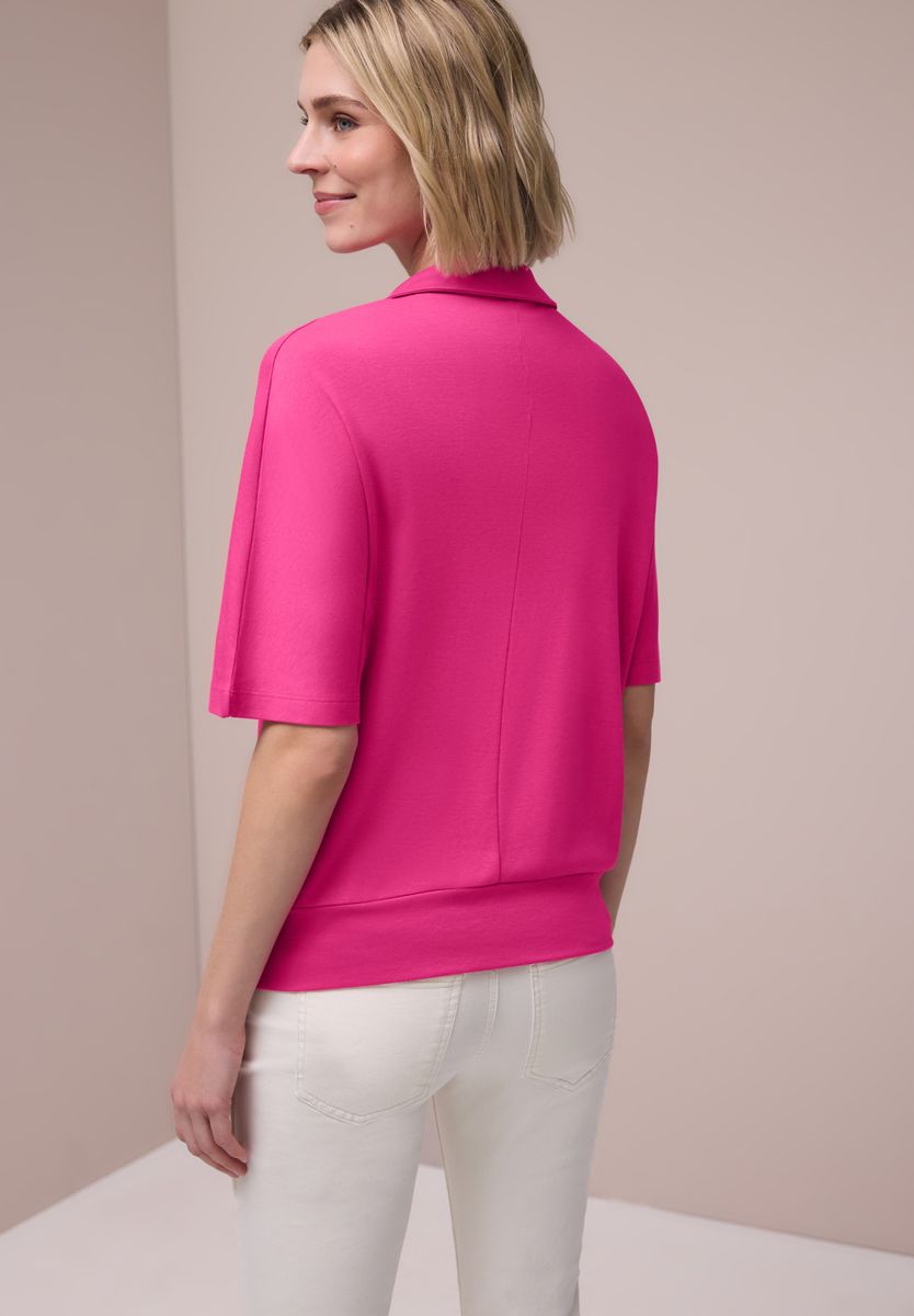 Dropped Shoulder Poloshirt mit Elastikbund