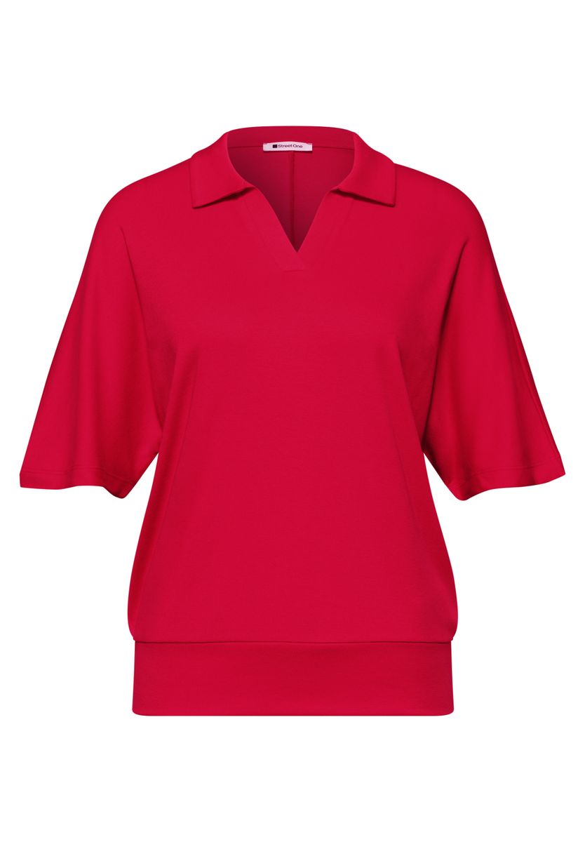 Dropped Shoulder Poloshirt mit Elastikbund