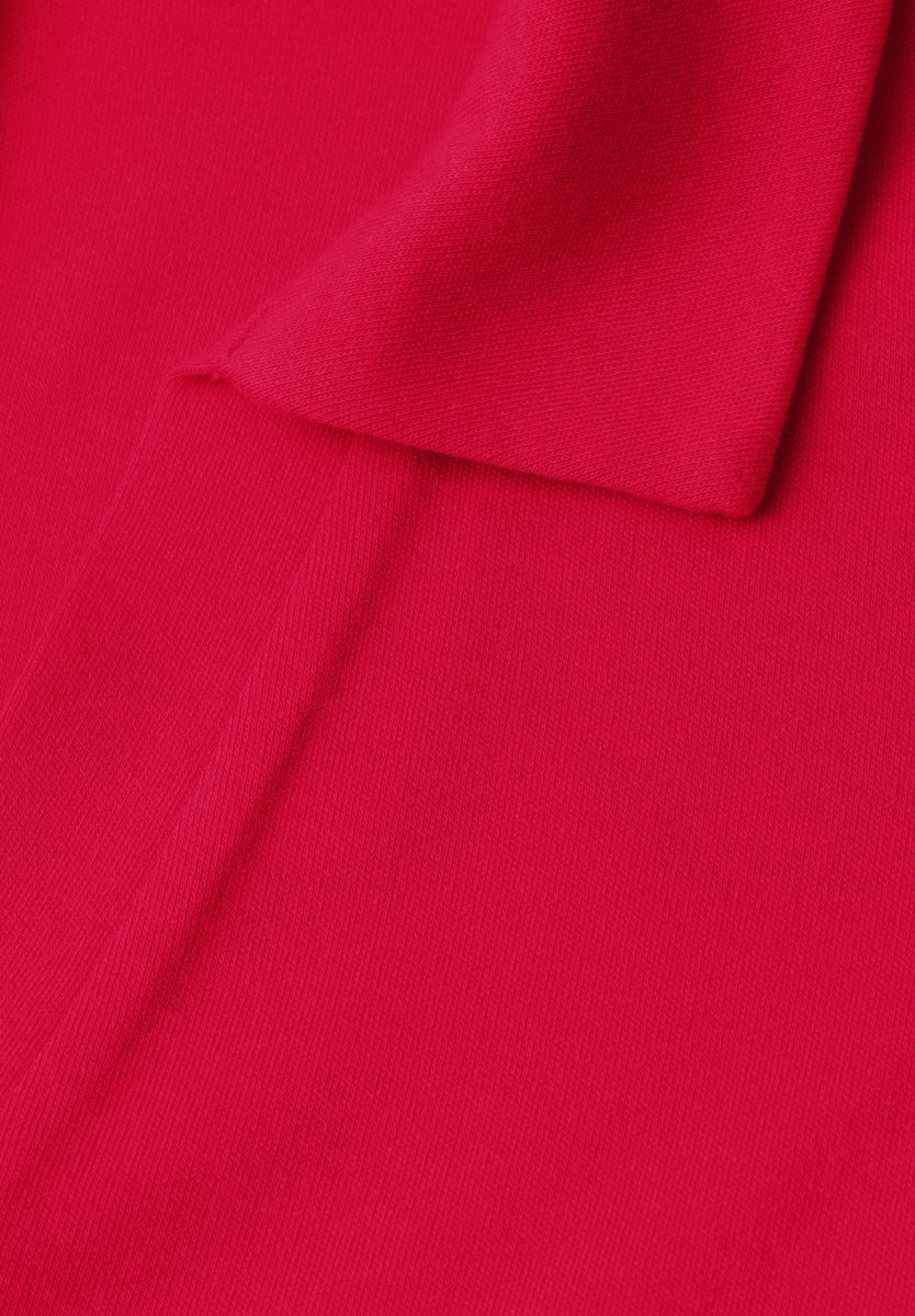 Dropped Shoulder Poloshirt mit Elastikbund