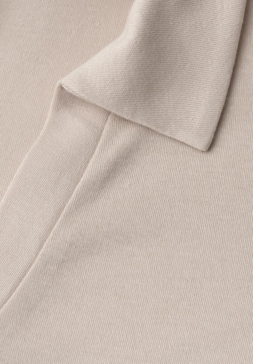 Dropped Shoulder Poloshirt mit Elastikbund