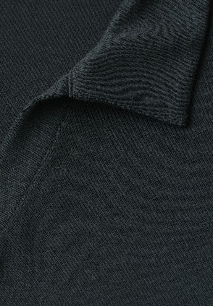 Dropped Shoulder Poloshirt mit Elastikbund